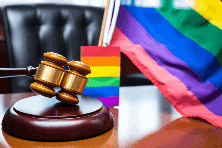 Equality Verdict Rainbow Flag Gavel Desk 1088462 3781