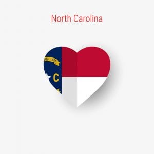Image of the North Carolina flag in a heart.